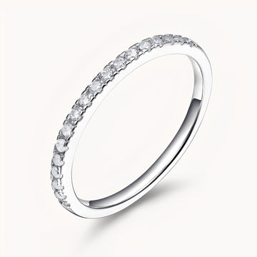 The Harmony Moissanite Band  - White Gold