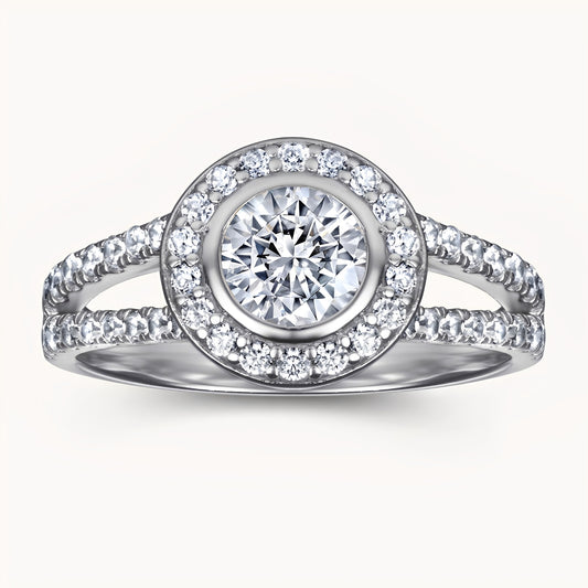 The Crescent Ring - White Gold